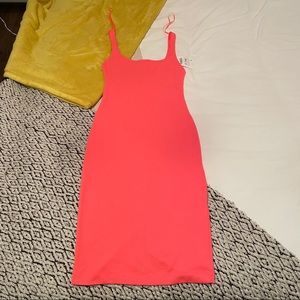 Neon Pink BodyCon Zara Dress💖! BRAND NEW W/ TAGS